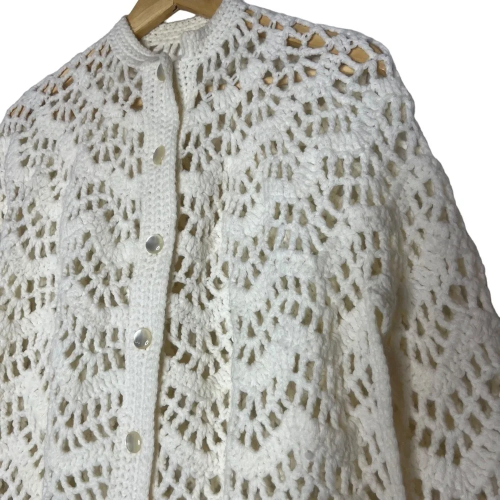 Vintage Handmade Crochet Knit Shawl